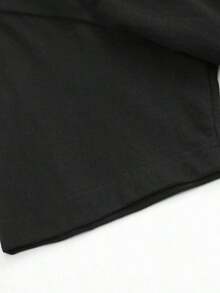 Camiseta Suave y Cómoda Estilo Coreano para Uso Casual, Camiseta de Manga Corta de Algodón Ajustada para Mujer, con un Delicado Estampado de Cuervos y Tazas de Café.Suave y cómodo, perfecto para el uso diario y una prenda versátil. 100% algodón transpirable. - Negro - Ver 4