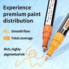Flysea 22pcs/Box Acrylic Paint Markers, Gradient Colors (Skin Tone/Gray/Blue/Macaron/Dopamine/Glitter/Metallic) 16 Color Schemes, 0.7mm Super Fine Tip Markers Suitable For Detailed Drawing, Sketching, Writing On Stone, Wood, Metal, Glass, Canvas, DIY Graffiti, Quick Drying And No Smudging - Sets - View 10