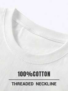 Blusas>Bonito Camiseta de manga corta estilo divertido para el Día del Trabajo para mujer, 100% algodón, corte holgado, estampado de texto escrito a mano, top deportivo transpirable, atuendo de verano, patrón de letras, camiseta de manga corta de para playa de verano para mujer adulta, tela transpirable, atuendo para la vuelta al cole, adecuada para actividades al aire libre, regalo ideal. 100% Cotton Blusas Para Mujer Casual - Blanco - Ver 3