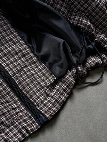 Jaket Pria Berkerudung Motif Kotak-kotak, Jaket Kasual Luar Ruangan Lengan Panjang dengan Kantong Miring, Cocok Sebagai Hadiah untuk Pasangan, Tersedia dalam Berbagai Warna - MultiWarna - View 4
