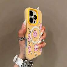 a PhoneCaso-FemeninoRosaFlorMagnéticoTeléfonoCasoMacarrónColorAmigable con la pielGelatinaMagnéticoInalámbricoCargandoTeléfonoCasoALigeroAlta calidadAntideslizanteEleganteProtecciónFácilDi - Naranja - Ver 12