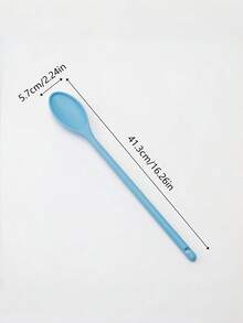 1pc Candy Color PP Salad Spoon, Kitchen Small Food Mixing Spoon, Long Handle Cooking Fruit Dessert Spatula - Multicolor - View 15