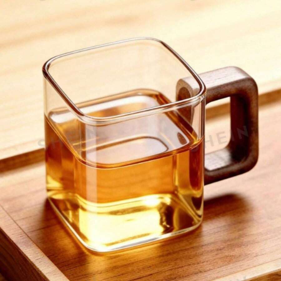 Bộ 6 cốc thủy tinh có tay cầm bằng gỗ, cốc trà thủy tinh borosilicate cao cấp, cốc cà phê dung tích lớn, cốc trà sữa, nước ép một lớp dùng trong gia đình, cốc cà phê xay tươi dung tích nhỏ, cốc cà phê tay cầm bằng gỗ óc chó, cốc trà sữa và đồ uống cho bữa sáng trong gia đình, quà tặng ngày lễ, quà tặng Ngày của Mẹ, quà tặng Ngày của Cha, cốc dùng trong tiệc. - Nhiều màu - Xem 1