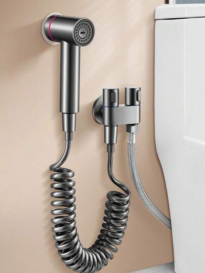 1 Set Handgehaltene Hochdrucksprühpistole, Badezimmer Duschkopf, Wasserhahn Sprühpistole mit auslaufsicheren Schlauch und einstellbarer Wandhalterung, geeignet für Badezimmer Accessoires Zuhause und Hotel