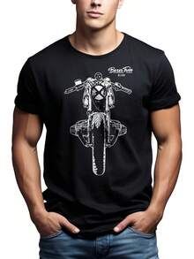 MAKAYA T-Shirt Cafe Racer - Boxer Twin R100 - Camiseta/Playera  Hombre - Negro - Ver 2