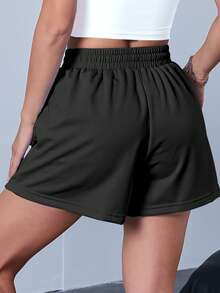 3 piezas Pantalones cortos deportivos de cintura elástica de unicolor - Multicolor - View 7