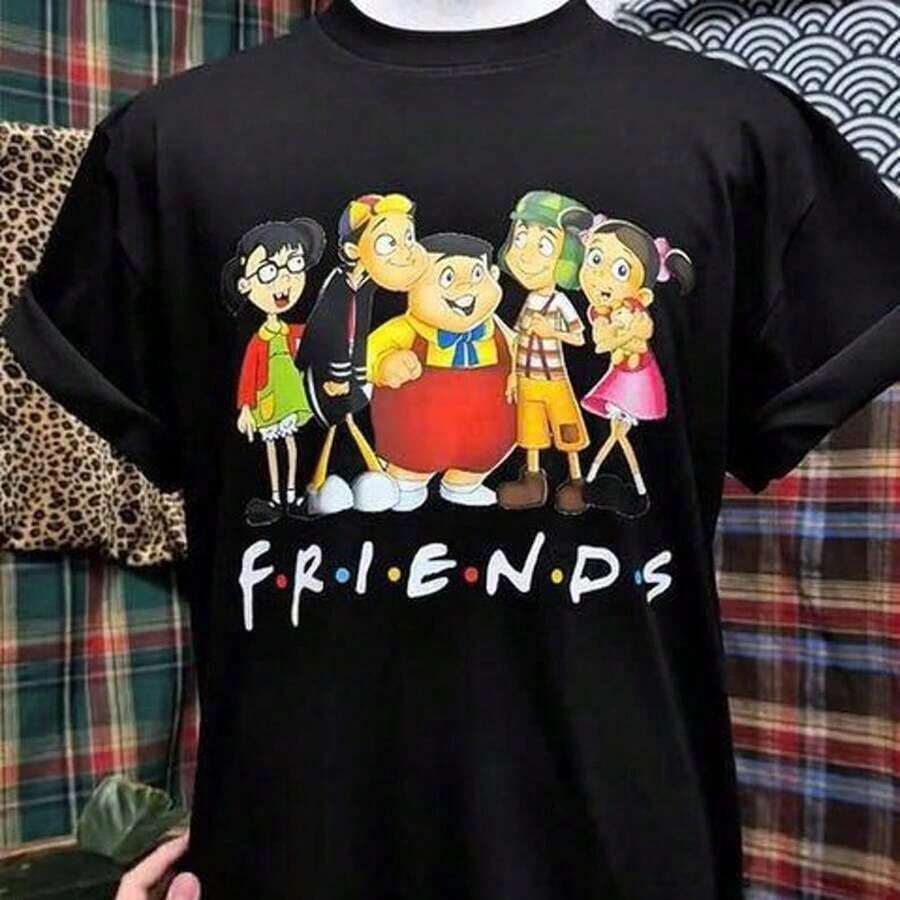 Esta es una camiseta estampada de manga corta, adecuada tanto para hombres como para mujeres. Tiene un estilo casual, es fresco y transpirable, lo que lo convierte en un artículo esencial para el verano y un regalo perfecto para amigos. - Negro - Ver 1
