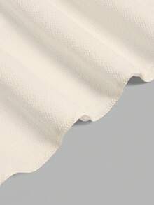 Women's Solid Color Minimalist Versatile Ruffle Hem Bubble Crinkle Feeling Semi-Sheer Skirt Summer - Beige - View 6