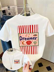 Bohemian Style, Bohemian Style, Women's T-Shirt, Short-Sleeved Graphic Tee, Casual Street Style, Cute Summer Top, Casual Summer Style, Casual Summer Style - 白色 4 - 查看 6