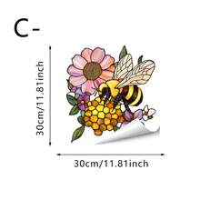 1 pieza Pegatina de ventana con estampado de flores y colibríes, adecuada para baño, sala de estar, dormitorio, balcón, decoración removible y autoadhesiva para el hogar - Pegatinas de pájaros para ventanas - Ver 13