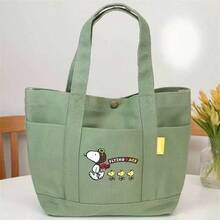 Túi tote vải bố dung tích lớn, túi xách in hình Snoopy, túi đeo vai, túi xách thời trang thoáng khí, túi dành cho mẹ. - A - Xem 5