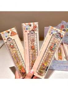 1pc Capybara Liquid Sand Folding Ruler, Cute Capybara Themed High-Quality Ruler, Student Exam Stationery, Color Not Specified - Quicksand Folding Ruler - Random Color - View 1