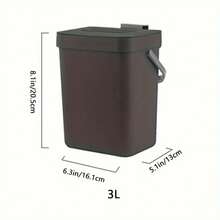 Bote de basura silencioso y cerrado que ahorra espacio: 3/5 L, cubo sellado ecológico para cocina y oficina, no necesita electricidad - Negro-3L - Ver 18