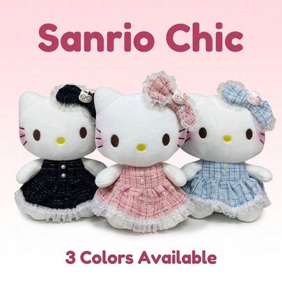  1pc Hello Kitty Plush Toy, Sanrio Kawaii Doll, Soft Stuffed Animal, Girls Gift, Kids Room Decor, Birthday Present, Cute Kitty Doll, Plushie Collection