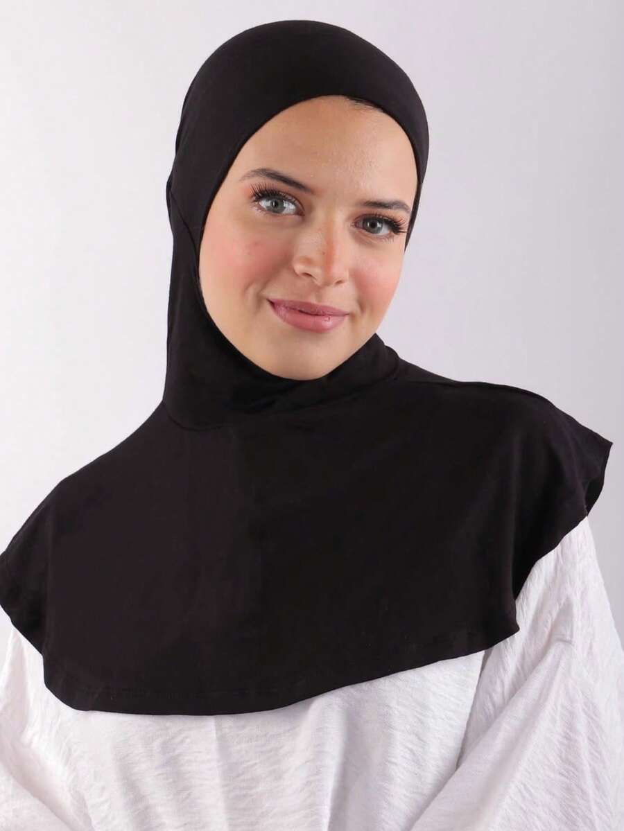 1pc Women's Solid Color Elastic Chin Cover Headscarf, Shoulder Covering Conservative Hijab, Versatile Color Suitable For Pairing With Headwrap, Abaya, Daily Wear, All Seasons