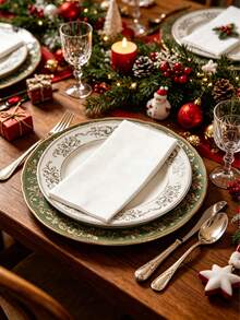 25/50/75/100 piezas Toallas de mano desechables, servilletas de papel suaves y absorbentes con tacto de lino, toallas de invitados decorativas elegantes, adecuadas para cocina, baño, Acción de Gracias, Navidad, boda, fiesta, blanco liso - Blanco liso - Ver 10