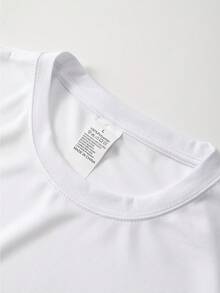 Authentic Men's T-Shirt, Model 2026, Sporty And Fashionable With An Optimistic And Positive Print, Casual, Comfortable, Beautiful And Breathable, Standard European And American Cut, Available In Black And White, Machine Washable, Unisex T-Shirt. - 白色 - 查看 4
