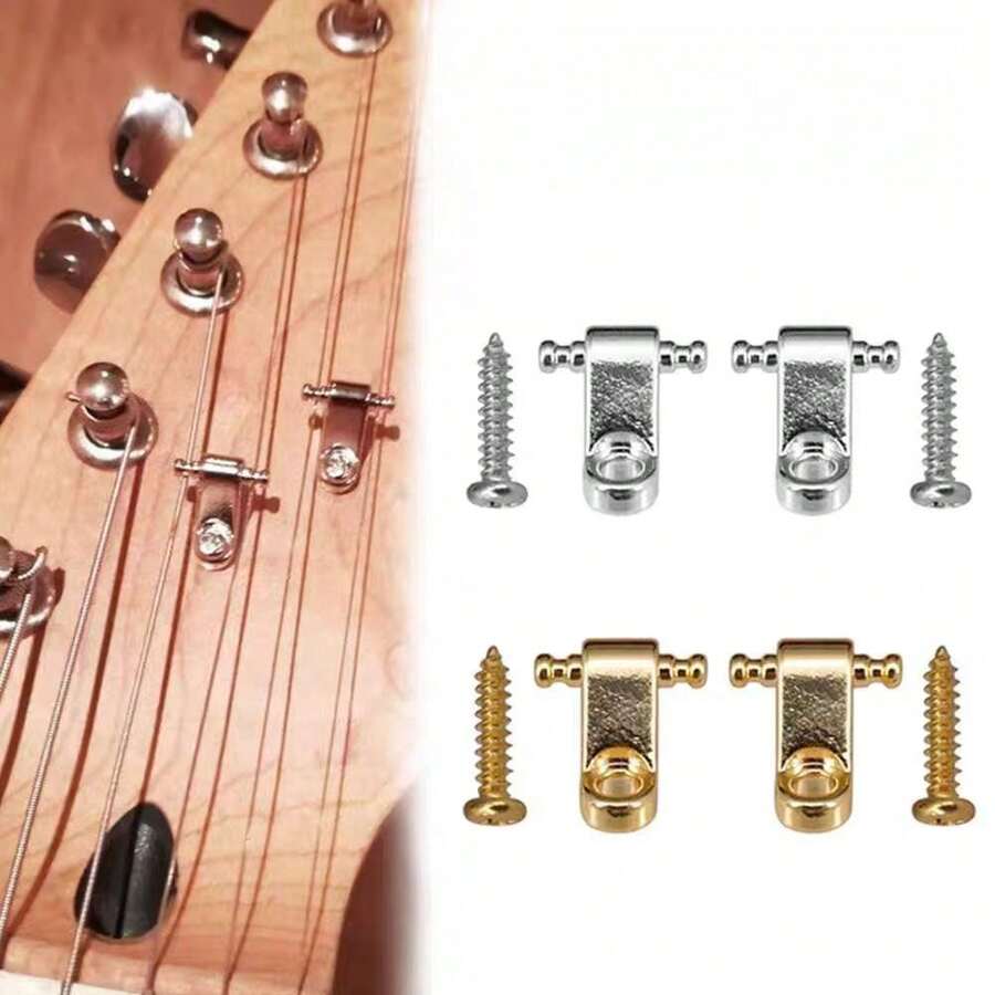 Khóa chỉnh dây đàn guitar, con lăn dây, kẹp giữ dây, chốt cầu đàn, phụ tùng thay thế chuyên nghiệp cho đàn guitar, phụ kiện đàn guitar đa năng. - màu đen - Xem 1