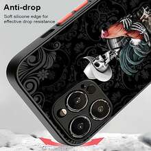 Las fundas para teléfono con diseño de gallo vaquero esqueleto son compatibles con , Apple, VIVO, OPPO, , Transsion, ,  y Honor. Fabricadas en silicona TPU, ofrecen protección contra golpes y caídas. - Negro - Ver 6