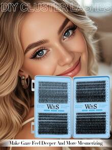 Waloshow 640pcs D-Curl DIY False Eyelashes Set, 10D-80D Lash Clusters, 8-16mm Individual Lashes, Ultra Soft Reusable False Lashes, Thick & Natural, Suitable For Daily Wear, Dates, Parties And Holidays - D - View 10