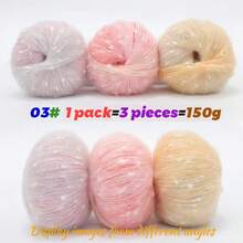 CHARM ELVES 3卷装多色渐变彩虹马海毛纱线,手工DIY编织材料,钩针细线,可用于制作时尚镂空针织衫、毛衣、帽子、围巾、披肩、背心、开衫等,男女皆宜。 - 3pcs=150g - 查看 19