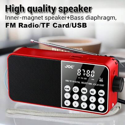 SENBOWE Portable Radio, FM/USB/TF Card Mode, Volume Knob, High-Quality Wireless Speaker, Desktop Radio, 3.5mm Headphone Jack, Suitable For Camping, Cycling, Parties, Gifts, HiFi Sound Quality, Portable Anti-Lost Lanyard