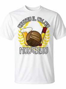 Ultras Liberi Against Modern Football T-Shirt - Italian - A Slogan And Graphic Design For Fans Of Modern Football, Featuring A Casual Black Short-Sleeved Crew Neck T-Shirt For Men, Perfect As A Gift For Football Enthusiasts. Loose And Comfortable For Summer. - White - View 12