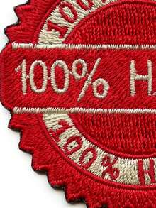 1pc 100% Halal Made Patch Entirely Permissible Arabic Embroidered Iron-On - Multicolor - View 4