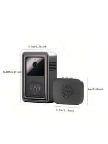 400mAh Battery Capacity Smart Video Doorbell With Camera, HD Camera, Wide Angle Lens, Smart Voice Intercom, Wi-Fi, Built-In Speaker, Two-Way Voice Intercom, Real-Time Alert, App Control - Black - View 13