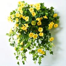 半束 65.5厘米长仿真牵牛花，仿真丝小藤蔓植物，室内外仿真绿色家居花园门廊墙壁装饰 - 多色 - 查看 11