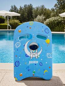 1pc Cartoon Print Swimming Float Board, Ideal Swimming Learning Tool For Adult Beginners! Made Of High-Density EVA With Stable Buoyancy, Ergonomic Design Fits Hand Comfortably, U-Shaped Structure With Grip Hole Helps Save Effort In Pool Practice And Swimming - 彩色 - 查看 3