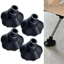 4Pcs Frog Flippers Anti Sink Table Feet Covers Foldable Camping Table Leg Pads Non Slip Wear Resistant Outdoor Camping Furniture Foot Protector - Black - View 4