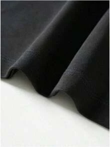 1 Pack Women's T-Shirts, Comfortable T-Shirts, Women's Casual Clothing, Short Sleeve T-Shirts, Women's Fashion, Versatile Garments, Modern Styles. - 黑色 - 查看 3