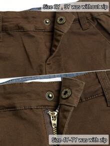 Pantalones casuales tejidos con bordado de letras para niños - Café integral - Ver 5