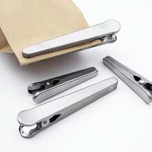 6pcs Stainless Steel Food Sealing Clips, Kitchen Airtight Moisture-Proof Sealing Clips, Strong Metal Bag Clips - Silver - View 1