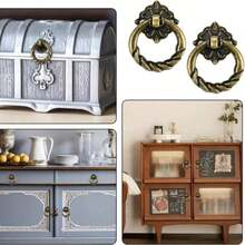 4pcs Antique Bronze Cabinet Handles - 1.18 Inch Vintage Style Knurled Drawer Pulls With Screws, Retro Round Knobs For Vanity And Furniture Restoration - Copper - View 8