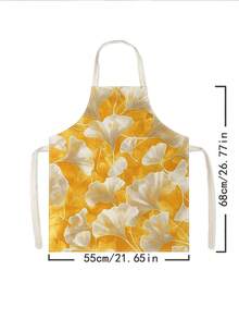 1 buah, Celemek Poliester Motif Bunga dan Daun Ginkgo yang Lucu, Cocok untuk Memasak, Memanggang, dan Berkebun - Dapat Digunakan Sebagai Pakaian untuk Dapur dan Ruang Makan - MultiWarna - View 3