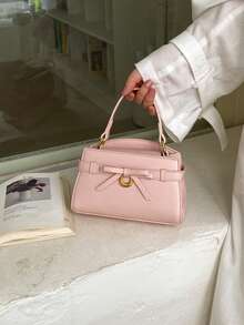 Fashionable Versatile Contrast Color Casual Tote Bag For Women - Pink - View 3