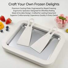 1pc Ice Cream Roller Machine With 2 Spatulas, DIY Fried Ice Cream Roll Maker, For Making Rolled Ice Cream, Frozen Yogurt, Popsicles And Ice Cream, Suitable For Home Parties And Commercial Use - Multicolor - View 8