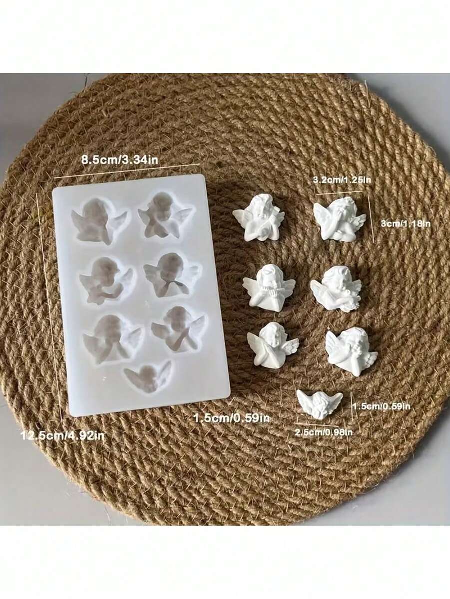 Set Cetakan Silikon Sabun dan Lilin Buatan Tangan "Little Angel" 7 Buah - Serbaguna - Putih - View 1