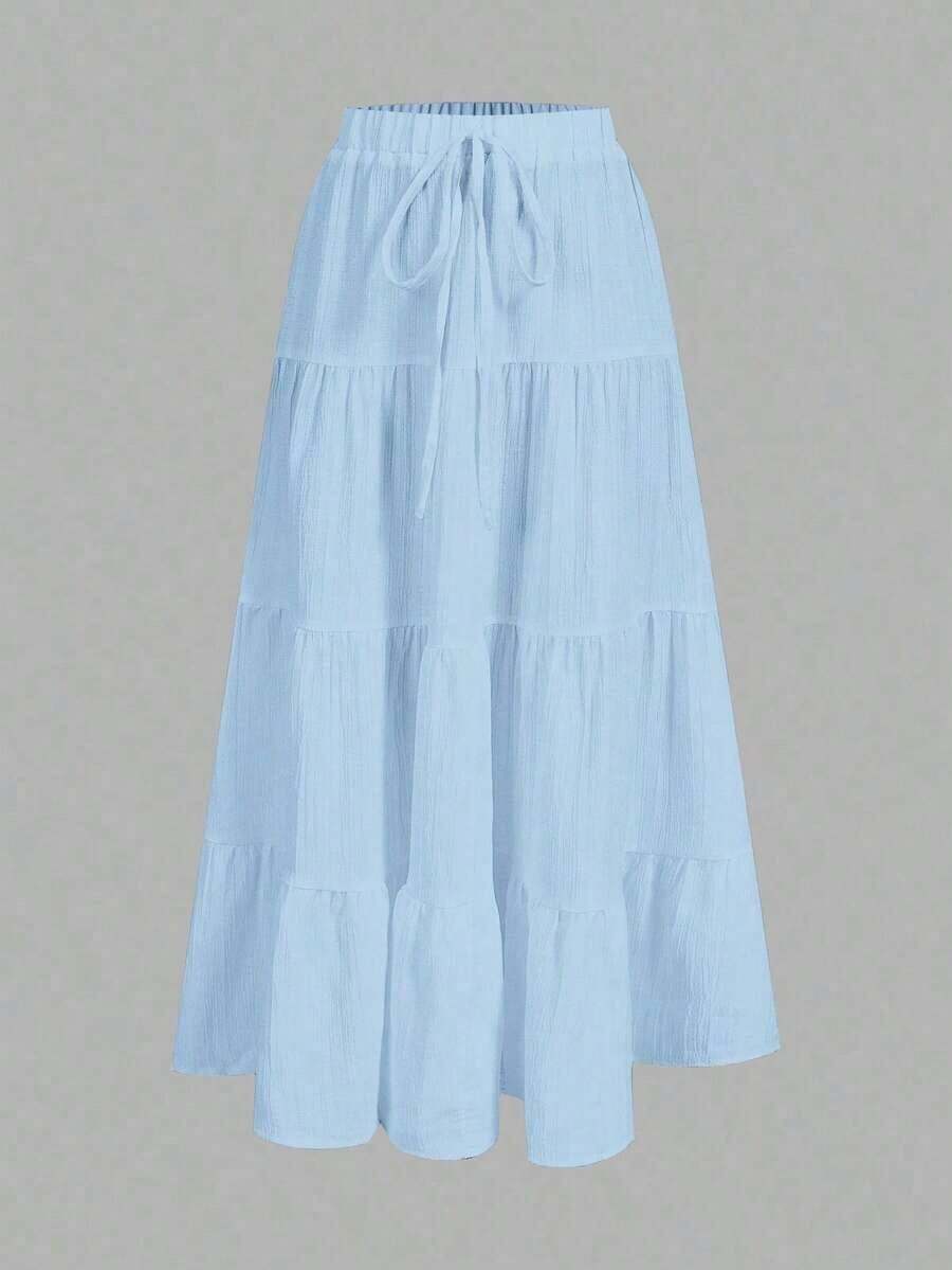 Women's Casual Summer Skirt, Multi-Layer, Candy Color, For Vacation - 賽萊斯特 - 查看 1