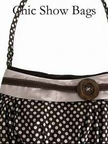 Vintage Striped Fabric Shoulder Bag, Retro Pleated Handbag With Tortoiseshell Clasp, Women's Casual Y2K Style Underarm Bag - Coffee - View 3