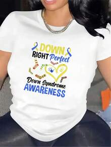 Short-Sleeved T-Shirt Made Of 100% Cotton And Polyester, Designed For People With Autism Spectrum Disorder, Suitable For Wearing At Home Or In The Office; Made With A Durable And Comfortable Fabric, It Is An Ideal Gift For Supporters And Advocates; Lightweight And Breathable Design For Casual Everyday Wear. - 白色 - 查看 6