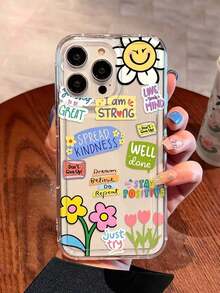 Funda de teléfono transparente con elemento de graffiti pintado a mano y estilo lindo, compatible con iPhone 13/11/17/17pro/16/14/15/15pro/15 Plus/15 Promax/7plus/8plus/X/Xs Max/Xr/11pro/12pro/13pro/14pro/12mini/13mini/11promax/12promax/13promax/14promax/14plus/17pro Max/17Air/6/6s Plus/7/8/16Pro/16plus/16promax/Se2/17promax y Galaxy/A54/A14/A12/A13/A15/A32/A33/A24/A52S/S20/S21/S22/S23/S24/S23Plus/S24ultra/S25/A15/A33/A23, regalo de color suave de primavera - Estilo 3 (1 pieza) - Ver 5