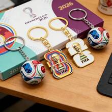 His/Her Gift Party Keychain Gift Set - 2pcs/2026 USA, Canada And Mexico World Cup FIFA Theme Keychain Hook Set, World Cup Football Hercules Trophy Keychain, World Cup Souvenir Pendant, Backpack Decoration Keychain, Exclusive Fan Decoration For Watching World Cup - Multicolor - View 2