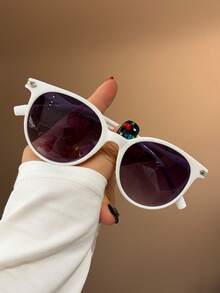 1 Pair Fashion Full-Frame Round Rivet Glasses - Suitable For Teenagers' Daily Or Holiday Outings, Street Style Accessory - Multicolor - View 3