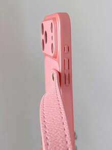 Funda protectora de cuero sintético con patrón de litchi de lujo para muñeca de cámara, funda de teléfono a prueba de golpes con tapa trasera protectora de lente para iPhone 17 Pro Max, 17 Pro, 17, 16 Pro Max, 16 Pro, 16, 15 Pro Max, 15 Pro, 14 Pro Max, 14 Pro, 13 - Rosa - Ver 4