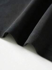 fan-Talla Grande Camiseta Casual de verano unisex  , Mangas Cortas, Cuello Redondo y Ligera Elasticidad - Negro - Ver 6