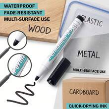 1/3/8pcs Black Marker Pens, 1.5mm Fine Tip, Waterproof Quick-Drying Ink, Suitable For Writing On Wood, Plastic, Metal, Glass And Other Surfaces, Office & School Supplies - K-Black - View 2