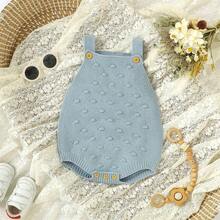 1pc Baby Girls Solid Color Sleeveless Bodysuit, Unisex Baby Knitted Bodysuit Newborn Simple Style - Teal Blue - View 15